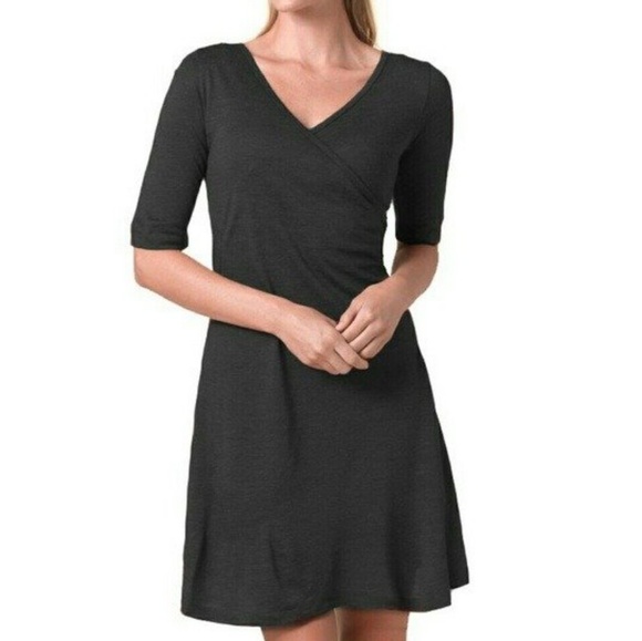 charcoal wrap dress